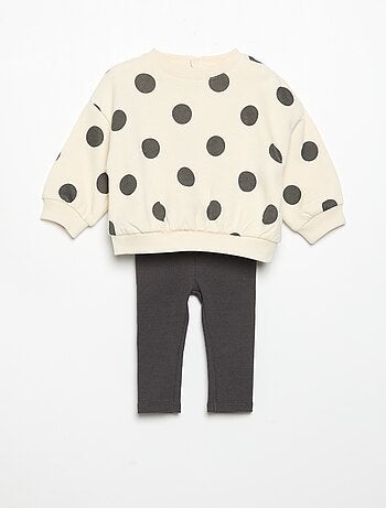 Completo felpa stampata + leggings