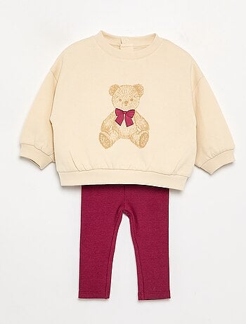 Completo felpa stampata + leggings