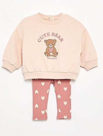 Completo felpa stampata + leggings