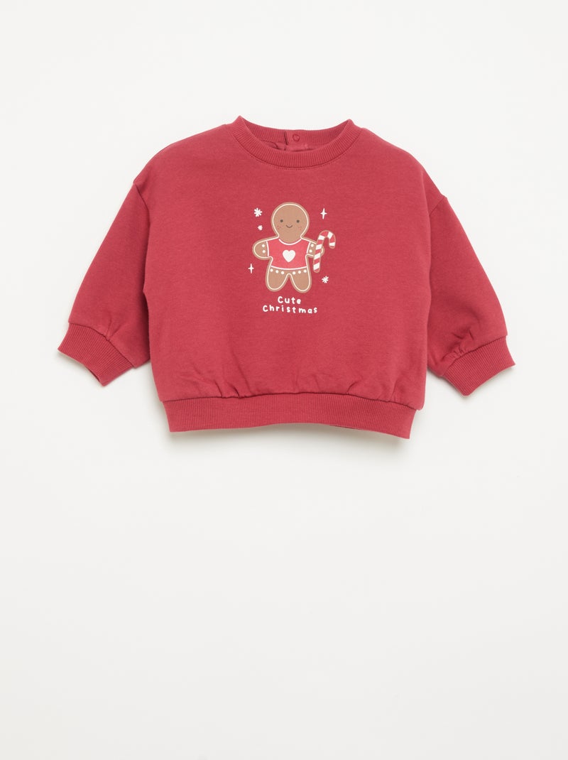 Completo felpa stampata + leggings Rosso - Kiabi