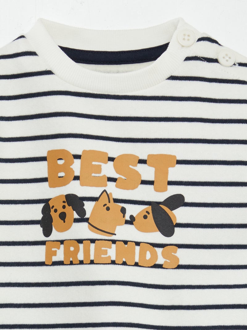 Completo felpa stampato Completo felpa + joggers - completo felpa + joggers - BIANCO - Kiabi