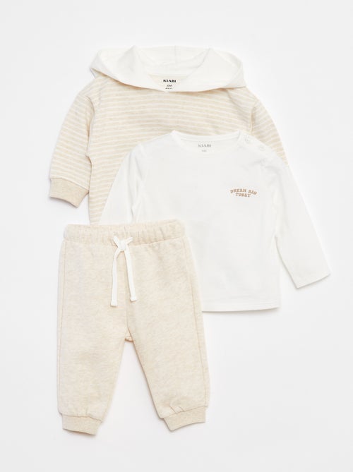 Completo felpa + t-shirt + joggers - 3 pezzi - Kiabi