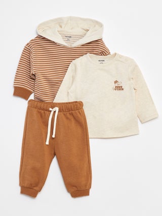 Completo felpa + t-shirt + joggers - 3 pezzi
