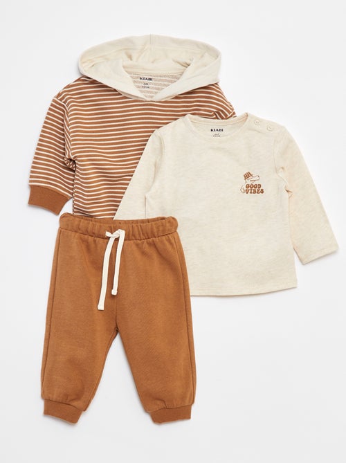 Completo felpa + t-shirt + joggers - 3 pezzi - Kiabi