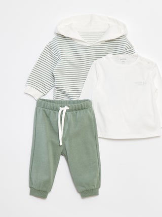 Completo felpa + t-shirt + joggers - 3 pezzi