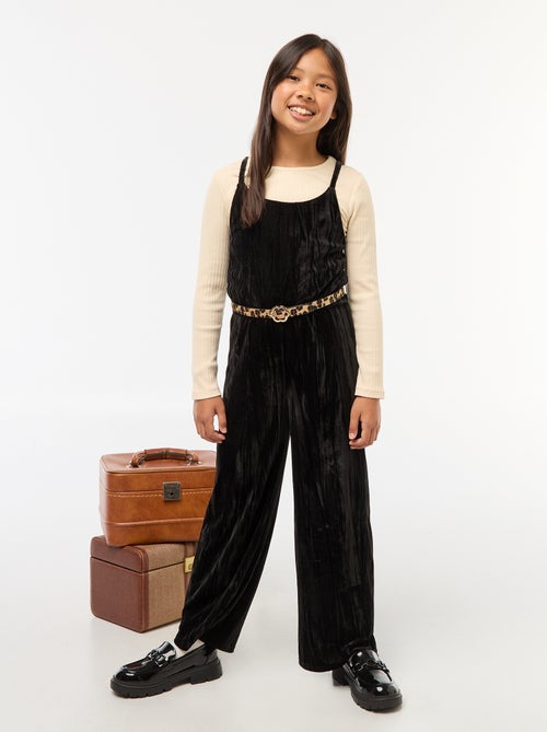 Completo festivo T-shirt + tutina a bretelle - Kiabi