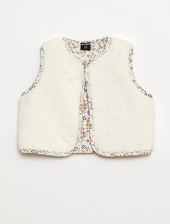 Completo gilet effetto montone + t-shirt + leggings - 3 pezzi