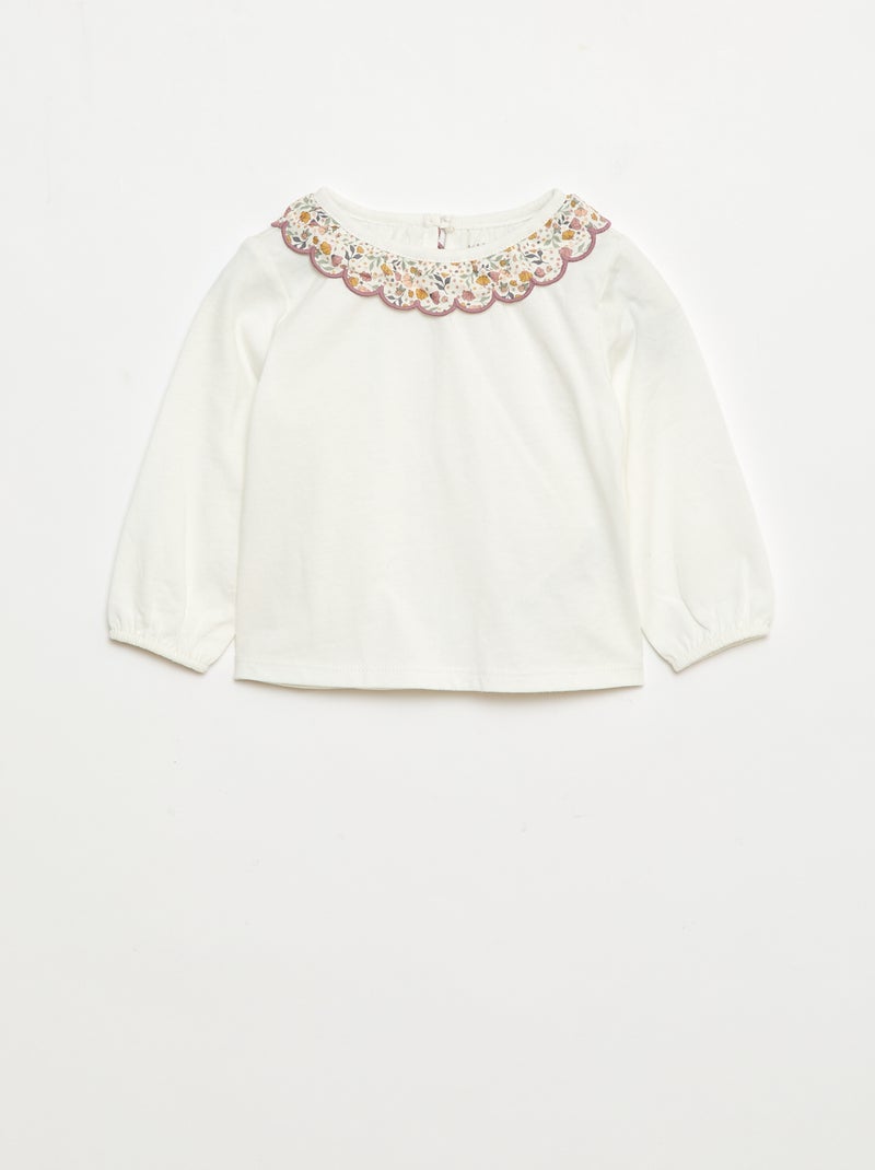 Completo gilet effetto montone + t-shirt + leggings - 3 pezzi Bianco - Kiabi