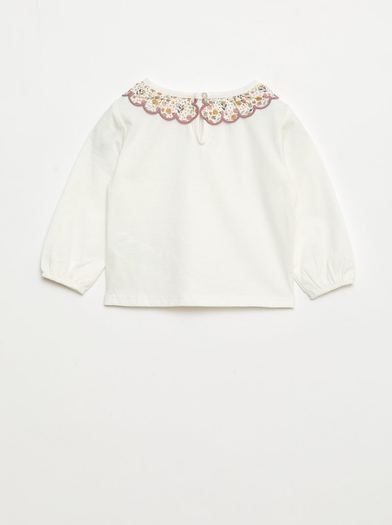 Completo gilet effetto montone + t-shirt + leggings - 3 pezzi Bianco - Kiabi