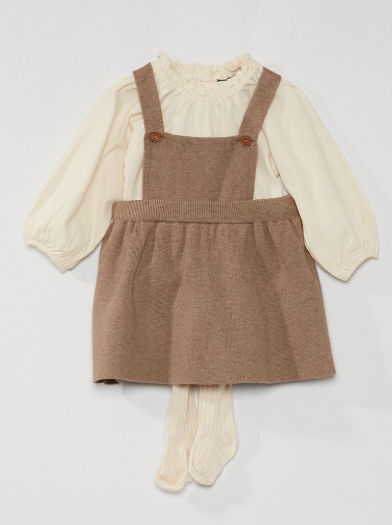 Completo gonna + collant + t-shirt MARRONE - Kiabi