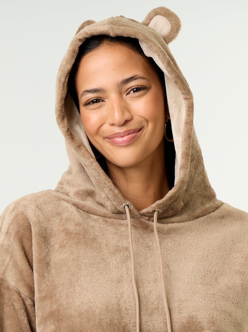 Completo homewear 2 pezzi - Felpa + pantaloni Beige - Kiabi