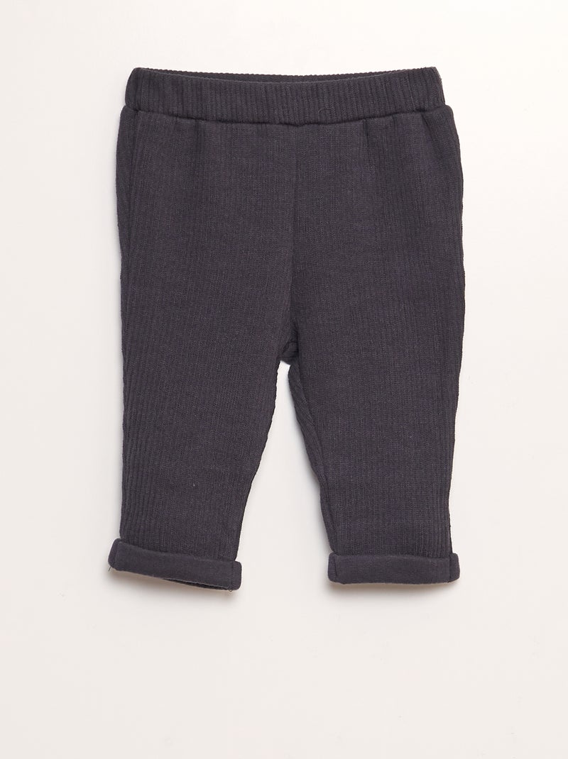 Completo in maglia a coste - 2 pezzi NERO - Kiabi