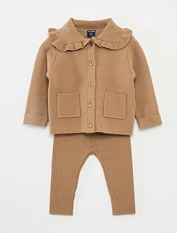 Completo in maglia cardigan + leggings