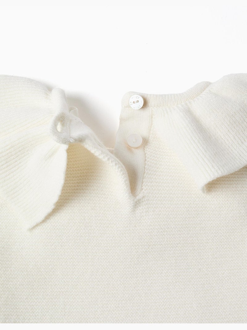Completo in maglia con volant + pantaloni Bianco - Kiabi