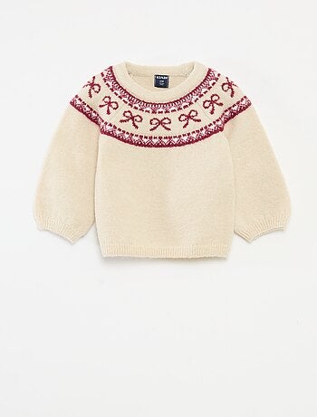 Completo in maglia maglione + leggings jacquard