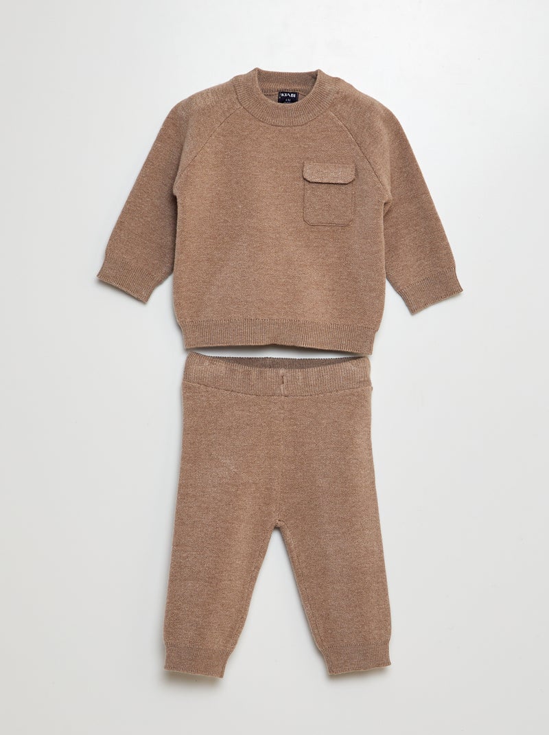 Completo in maglia pullover + pantaloni - 2 pezzi MARRONE - Kiabi