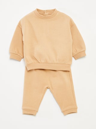 Completo in pile felpa + pantaloni - 2 pezzi