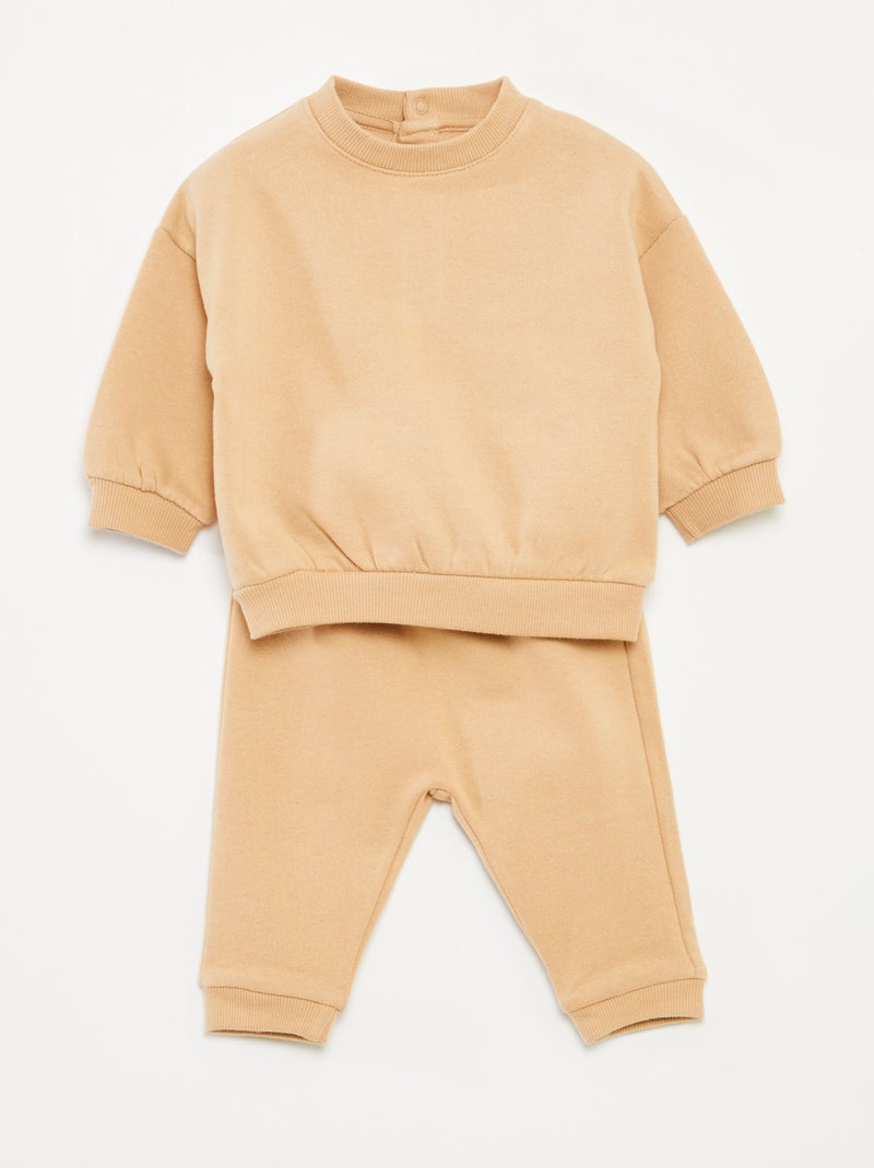 Completo in pile felpa + pantaloni - 2 pezzi Beige - Kiabi