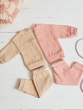 Completo in pile felpa + pantaloni - 2 pezzi