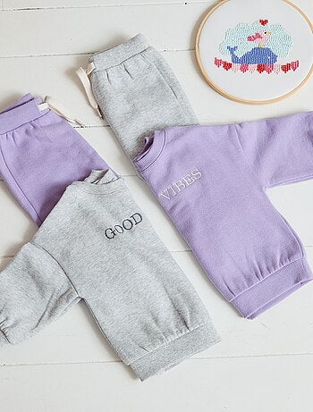 Completo in pile felpa + pantaloni - 2 pezzi