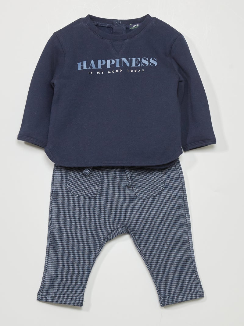Completo in tessuto felpato - Felpa + pantaloni BLU - Kiabi