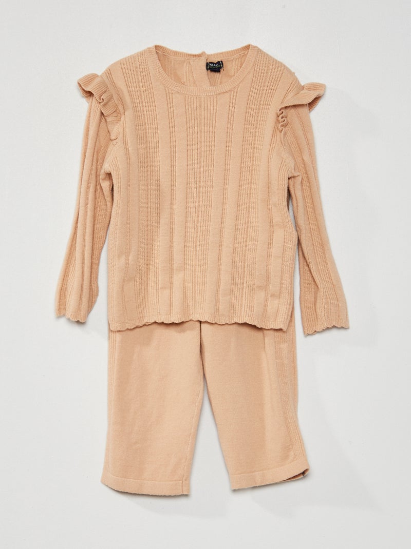 Completo in tricot in maglia fantasia BEIGE - Kiabi