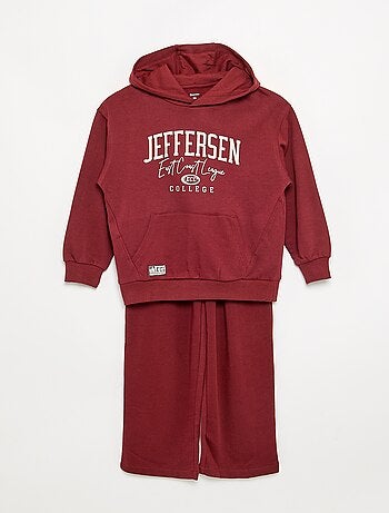 Set tuta 2 pezzi: felpa con cappuccio e zip + pantaloni