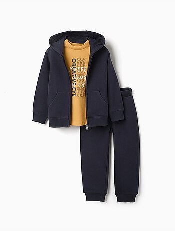 Completo jogging in cotone 3 pezzi