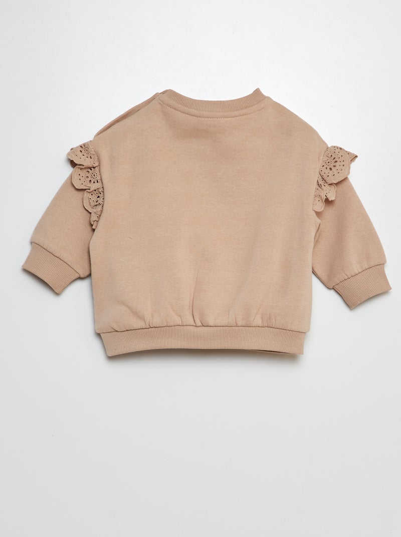 Completo jogging in tessuto felpato - felpa + pantaloni - 2 pezzi BEIGE - Kiabi