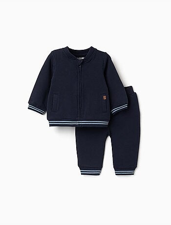 Completo jogging spazzolato a righe