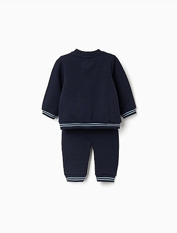 Completo jogging spazzolato a righe