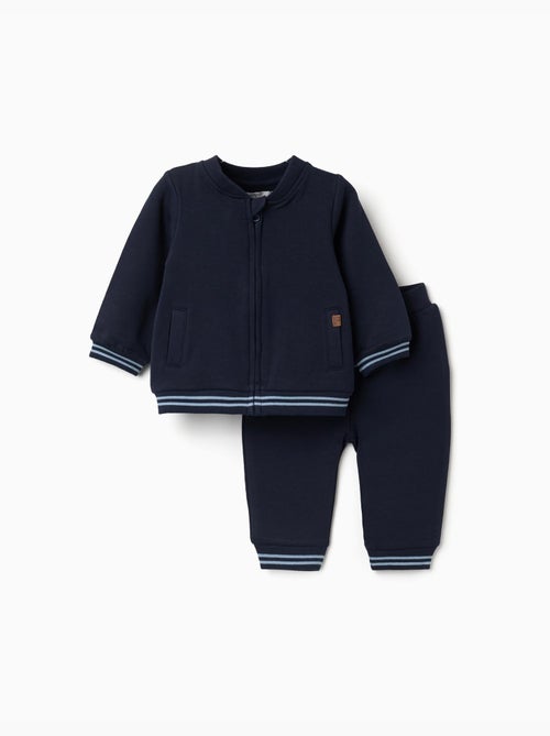 Completo jogging spazzolato a righe - Kiabi Completo jogging spazzolato a righe - Kiabi