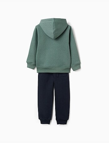 Completo jogging spazzolato con stampa artistica