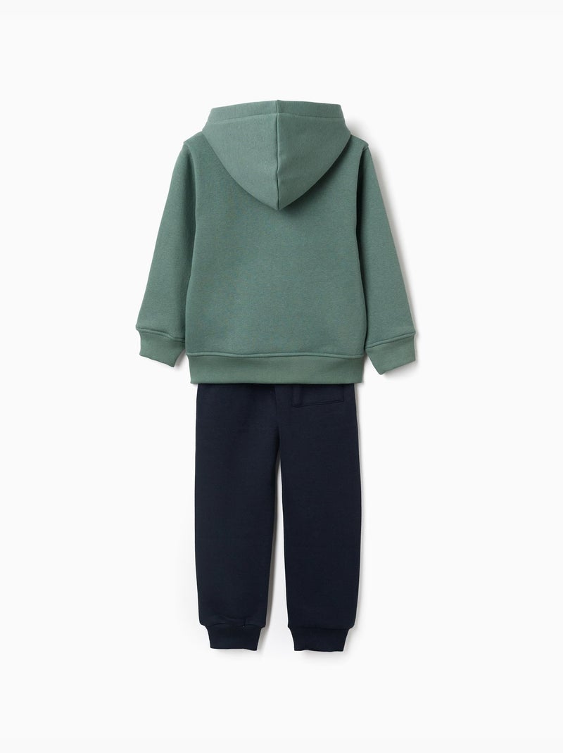 Completo jogging spazzolato con stampa artistica Verde scuro - Kiabi