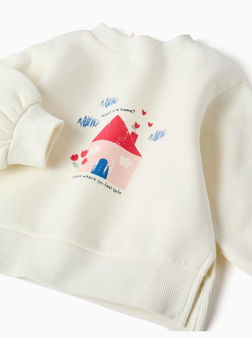 Completo jogging spazzolato con stampa casa - Kiabi