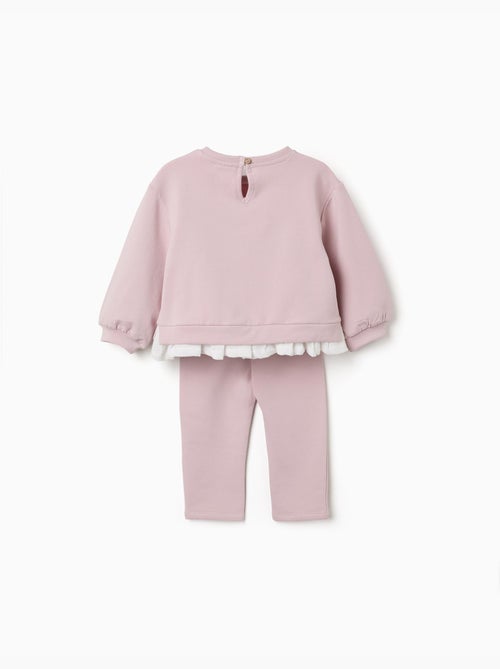 Completo jogging spazzolato con stampa cuori e pois - Kiabi Completo jogging spazzolato con stampa cuori e pois - Kiabi