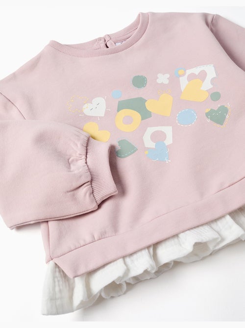 Completo jogging spazzolato con stampa cuori e pois - Kiabi Completo jogging spazzolato con stampa cuori e pois - Kiabi