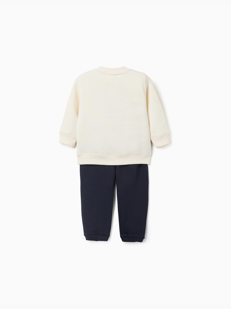Completo jogging spazzolato con stampa Dreamers Bianco - Kiabi