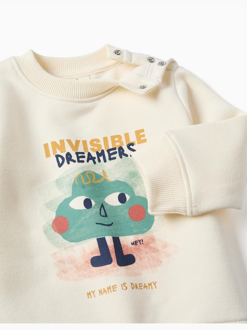 Completo jogging spazzolato con stampa Dreamers Bianco - Kiabi