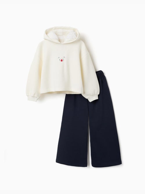 Completo jogging spazzolato con stampa floreale - Kiabi
