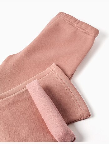 Completo jogging spazzolato con stampa floreale
