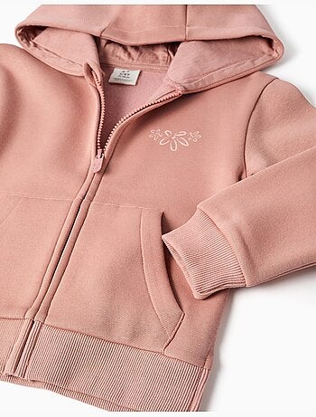 Completo jogging spazzolato con stampa floreale