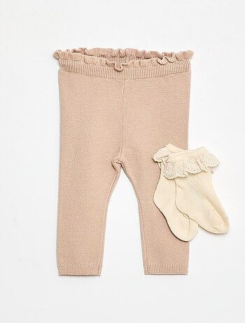 Completo Legging fantasia + calzino in pizzo