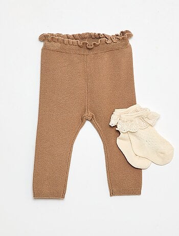 Completo Legging fantasia + calzino in pizzo