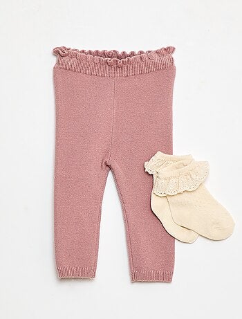 Completo Legging fantasia + calzino in pizzo