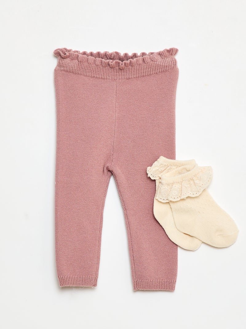 Completo Legging fantasia + calzino in pizzo Rosa - Kiabi