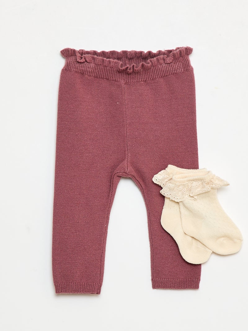 Completo Legging fantasia + calzino in pizzo Rosa - Kiabi