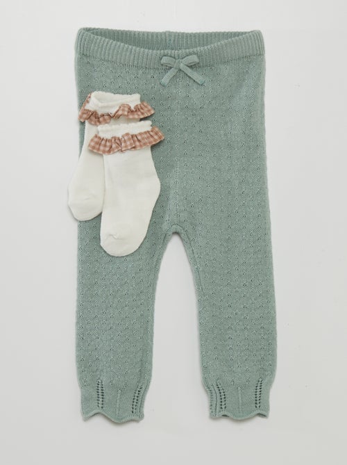Completo leggings lavorati a maglia + calzini - Kiabi