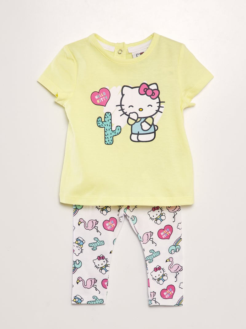 Completo leggings + T-shirt 'Hello Kitty' - 2 pezzi GIALLO - Kiabi