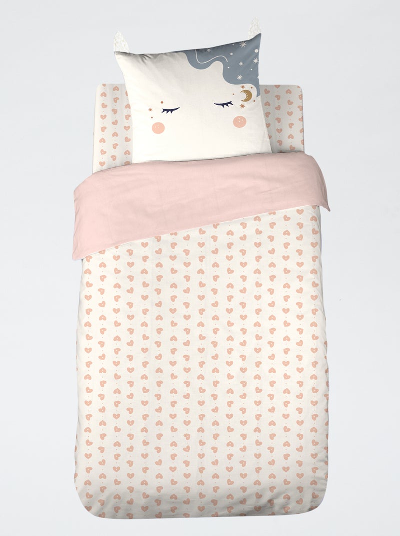 Completo lenzuola 1 persona 2 pezzi: copripiumino + federa Rosa - Kiabi